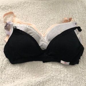 Black/ grey/ peach nursing bras